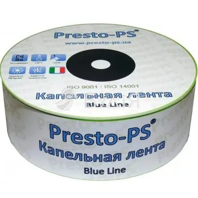 Стрічка крапельна щілинна Presto-PS Blue Line 7 mil 20 см 2,4 л/год 500 м