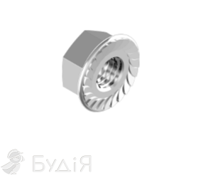 Гайка ЦБ М12 фланець зубч 6 DIN6923