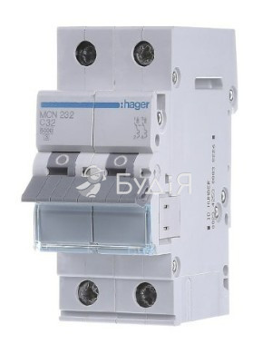 Автомат двополюсний 32А 2P Hager MCN232