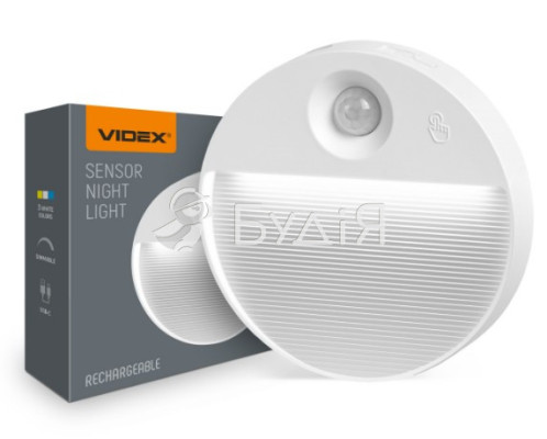 LED Світильник акумуляторний з датчиком руху VIDEX VL-NL105W 30Lm 3000-6500K 28975 