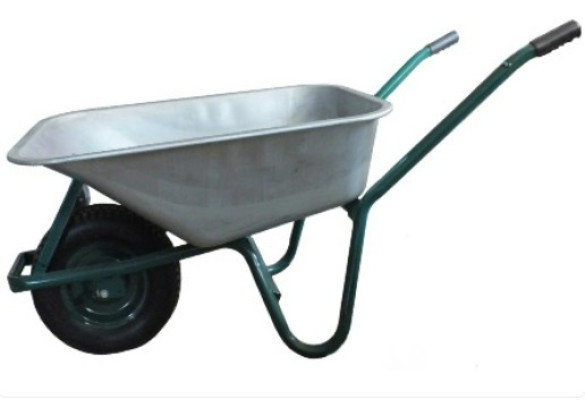 Тачка строительная одноколесная с усил.рамой WB6414T, объем вода/песок 90/170 л,