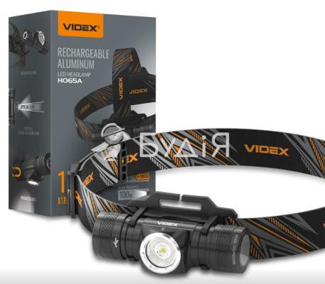 Налобний світлодіодний ліхтарик акум VIDEX VLF-H065A 1200Lm 5000K  27213