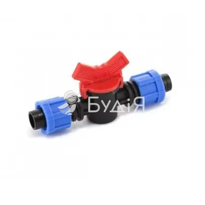 Кран шаровой проходной для капельной ленты 16 мм Presto-PS (LV-0117)