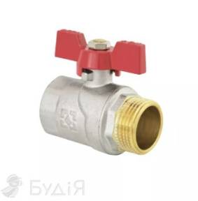 Кран кульовий ВЗ, DN25, 1'', CBB-031, метелик, RAFTEC RED {20/80} (039504)