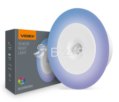 LED Світильник акумуляторний з датчиком руху VIDEX VL-NL114W-G 50Lm 4000K + RGB  28976