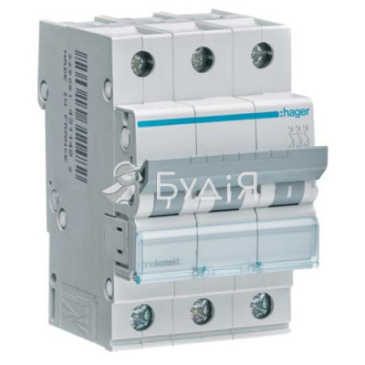 Автомат трьохлюсний 50А 3P Hager MCN350