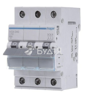 Автомат трьохлюсний 40А 3P Hager MCN340