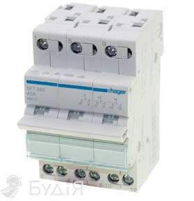 Перемикач навантаження Hager 1-0-1 3Р 40A/400V (SFT340)