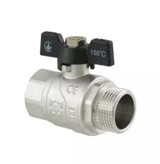 Кран шар. RAFTEC BLACK DN20 (3/4'') ВН бабочка DRB21 (50230)