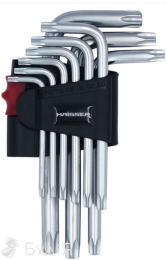 Набор Г-образных ключей HAISSER НEX 9 ед., S2, 1,5-10 мм (48110)