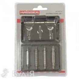 Набір екстракторів 4 шт.HAISSER  №1: 3-5mm, №2: 4-8mm, №3: 5-10mm, №4: 6-14mm (2018904)