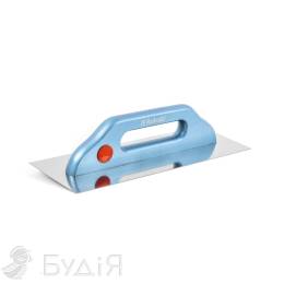 Терка нерж. KUBALA 130х480 зуб 8х8 синя ручка (0410)