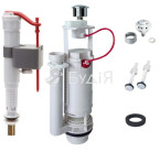 Комплект арматуры для унитаза   KOER KT-0301-1/2 спуск. 2-х кн.+НАПОВН. з УНІВ.підкл., лат KR5058