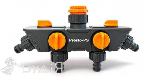 Кран шаровый пласт. 1/2-3/4-1д ВР- 4 коннекторы (5010)