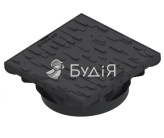 Люк пластиковый плавающий смотровой  квадратный 400х400 под трубу CO315 черный А15 (33484-20)