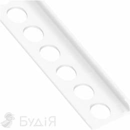 Кутник для плитки ПВХ TIS 9 мм зовнішній, білий (2,5м)