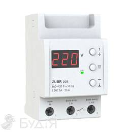 Реле напряжения Зубр 25А на DIN с термозащитой (ZUBR_D25T)