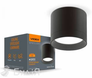 Світильник VIDEX під лампу GX53 накладний чорний (VL-SPF19А-В) 27803